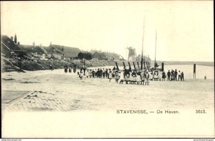 CPA Stavenisse Zeeland Niederlande, De Haven, Molen