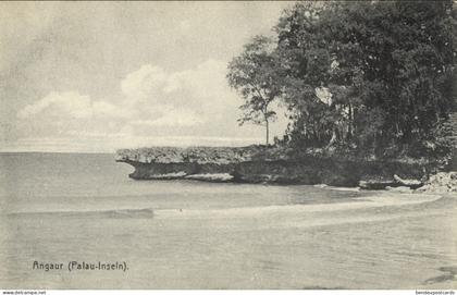 German Caroline Islands, Palau Angaur, Beach Scene (1910s) Micronesia Postcard