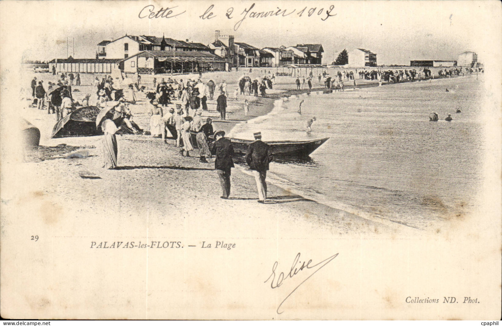 Palavas les flots CPA la plage