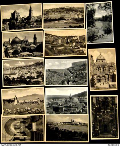 PALESTINE ~1938/9 collection 13 cartes postales - heritage d'un voyager anglais Palästina Cisjordanie pp