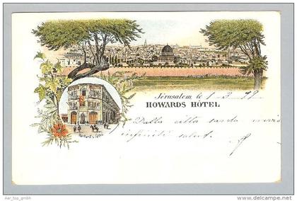 AK Asien Palästina Jerusalem 1899-03-01 Litho Howards Hotel