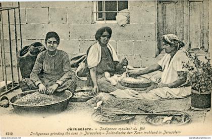 Palestine Jerusalem Women Grinding Corn