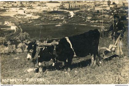 Palestine Nazareth Nasira Ploughing photo Fadil Saba