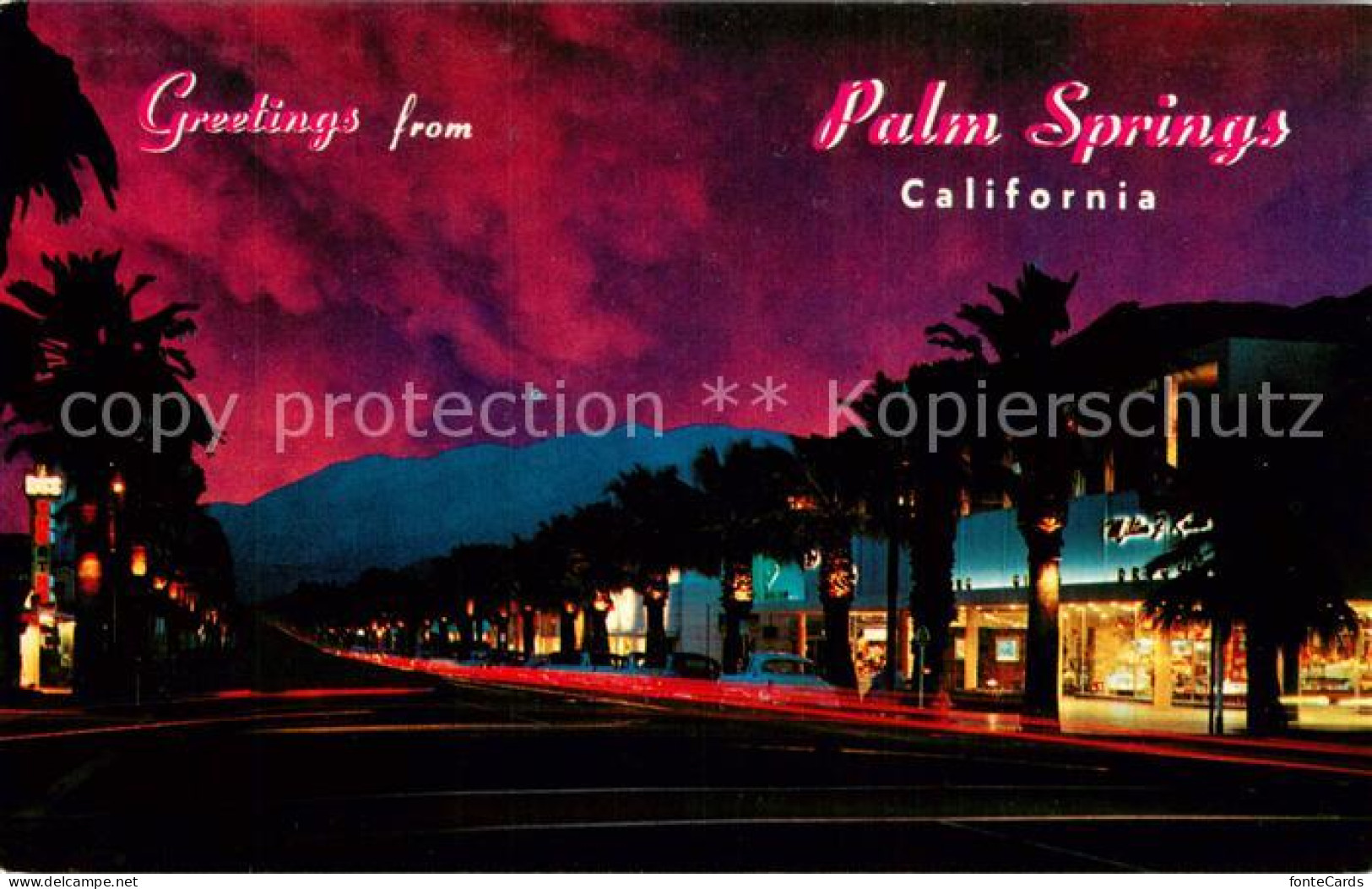 Palm Springs Palm Canyon Drive at night