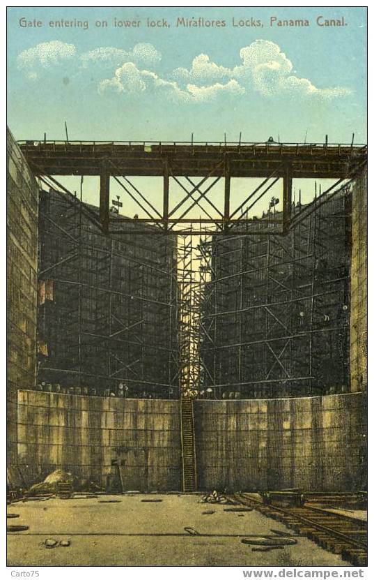 PANAMA - Canal de Panama - Miraflores - Construction écluse inférieure