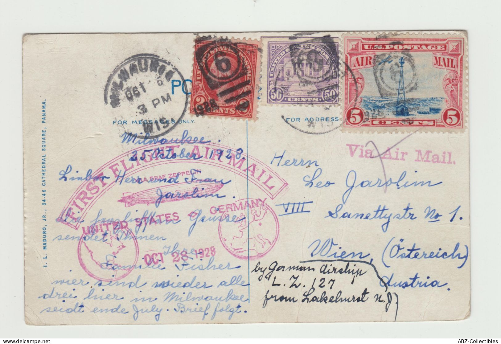 PANAMA CANAL – Gaillard Cut   S.S. President Adams (“Dollar Line”) – 1928 P/134