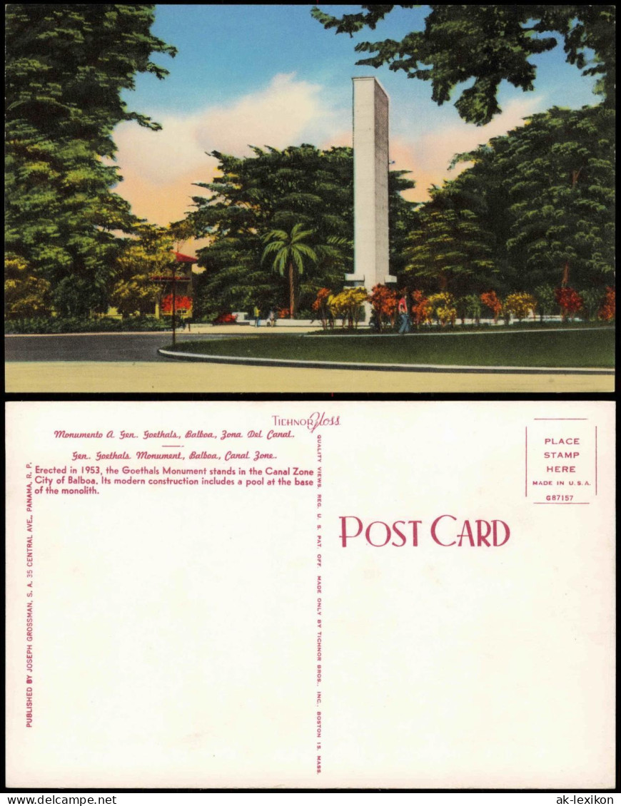 Panama-Stadt Panamá General Goethals Monument, Balboa, Canal Zone 1950