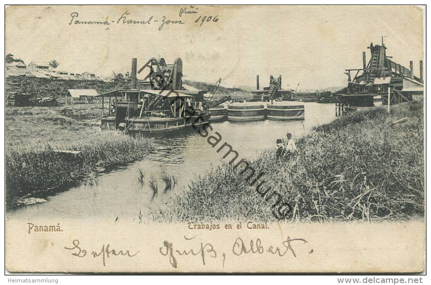 Panama - Trabajos en el Canal - Edition Y. Preciado & Ca. Panama gel. 1906
