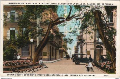 CPA PANAMA PANAMA CITY SIXTH STREET FROM CATHEDRAL Vintage Postcard (b26316)