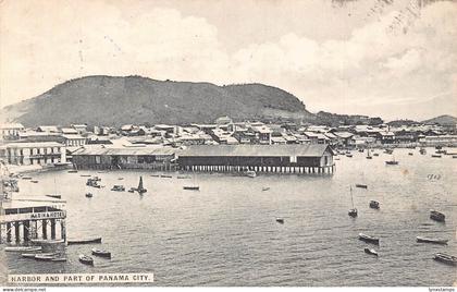 L334 Panama 1913 Harbor and Part of Panama City Marin Hotel Boats postcard
