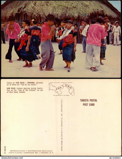 Panama Indios de SAN BLAS  bailando en la fiesta del "Día de los Indios." 1960