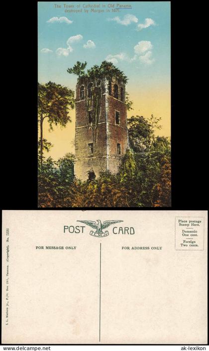 Postcard Panama-Stadt Panamá The Tower of Cathedral in Old Town 1914