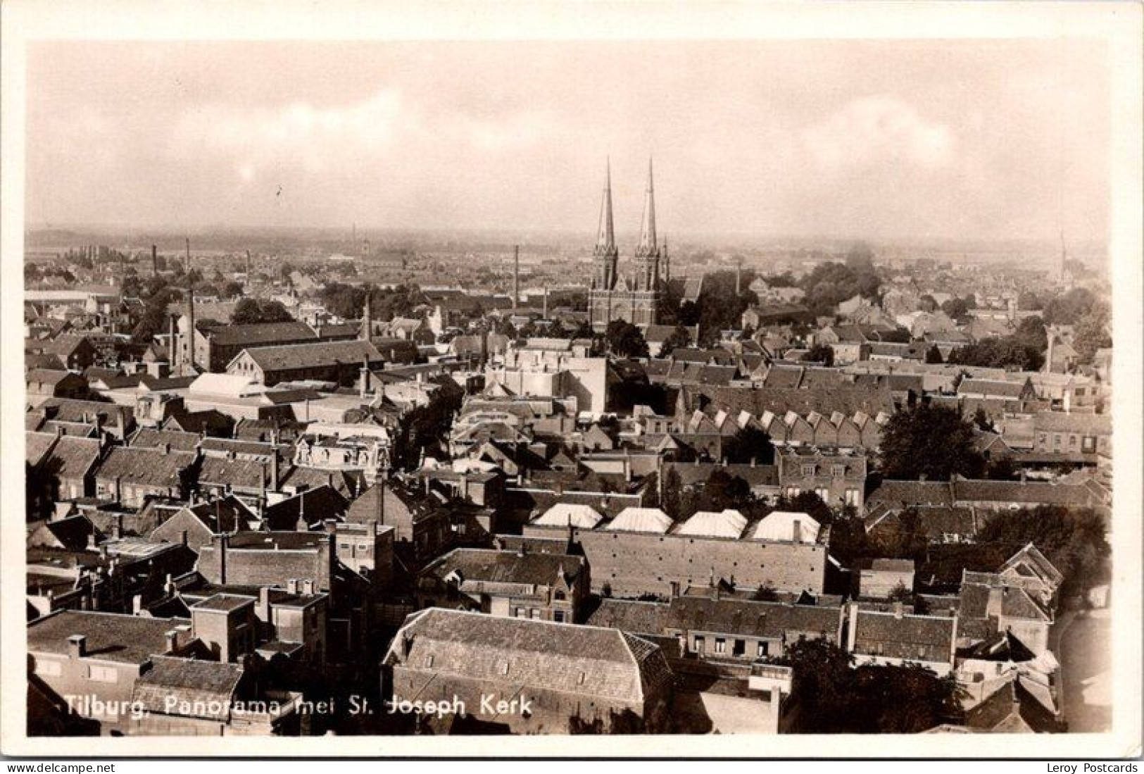Panorama met St. Jospehkerk, Tilburg 1949 (NB)