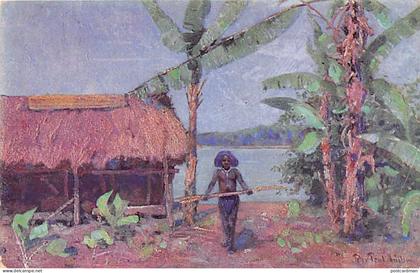 German New Guinea - Deutsch-Neu-Guinea - Papuan native, from a painting by Prof. Peter Paul Müller - Publ. Kolonialkrieg