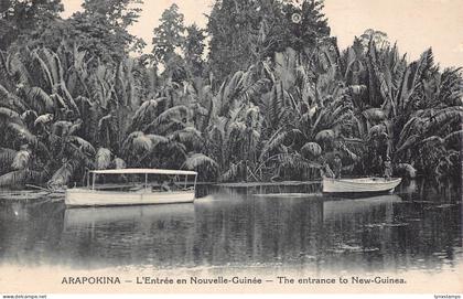 Papua New Guinea Arapokina, the entrance to New Guinea Boats vintage postcard