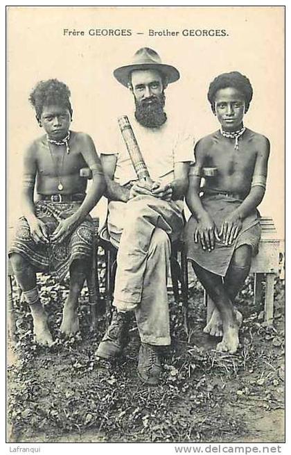 oceanie- ref 77- papouasie nouvelle guinée - frere georges   -carte bon etat -