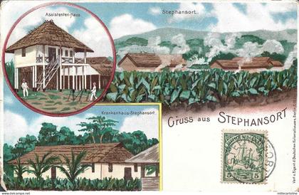 PAPUA NEW GUINEA - Gruss aus Stephansort 1904 Postcard Deutschen Kolonialhauses