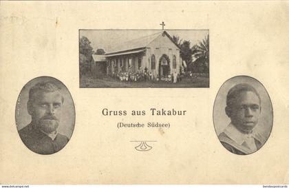 German New Guinea, Bismarck Archipelago, NEW BRITAIN, Takabur, Mission Church (1911) Postcard