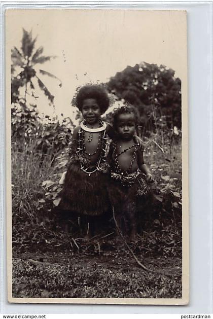 Papua New Guinea - PORT MORESBY - Native children - REAL PHOTO.