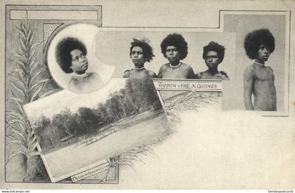Dutch New Guinea, Native Types, Papua Males (1910s) Mission Postcard
