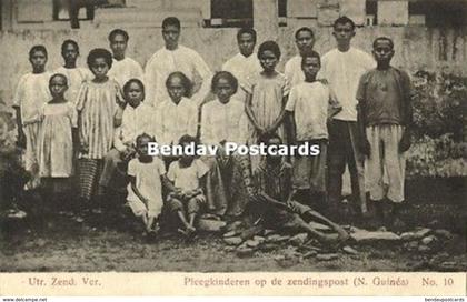 dutch new guinea, Papua Foster Children on the Mission Station (1910s)