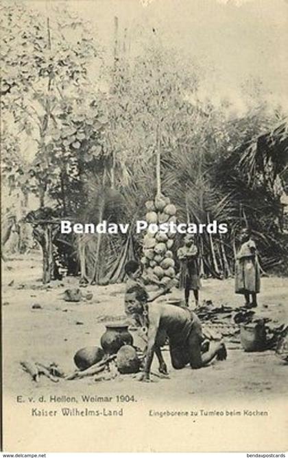 german new guinea, Kaiser-Wilhelmsland, Papua Woman Cooking at Tumleo (1904)