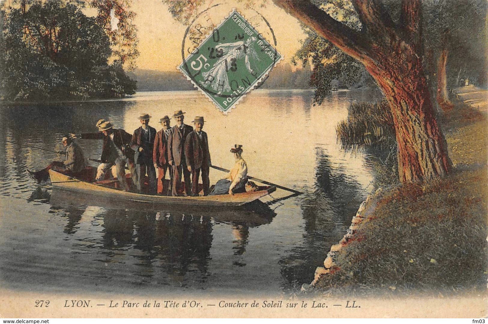 Parc de la Tête d'Or Lyon 6 bateau LL 272 colorisée