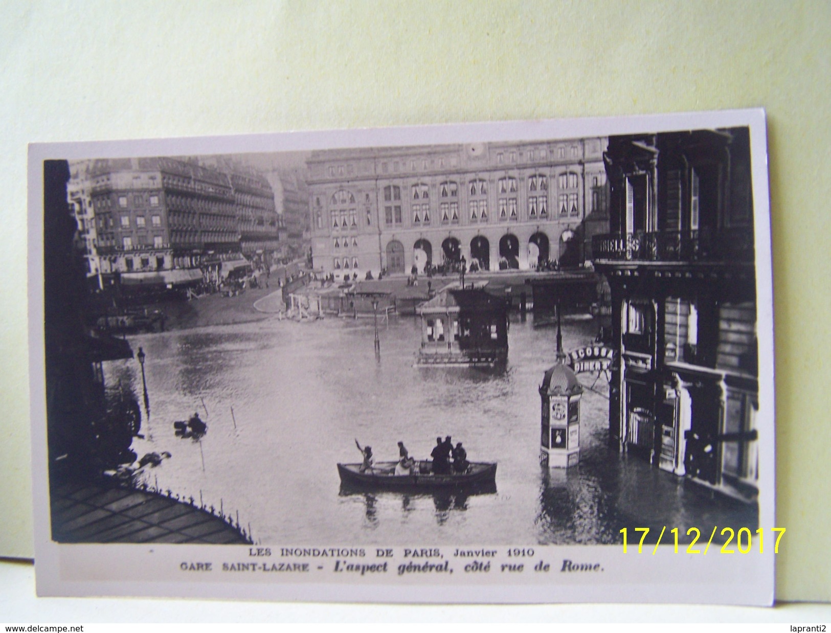 PARIS (08°ARRONDISSEMENT) INONDATIONS DE PARIS. JANVIER 1910. GARE SAINT-LAZARE. L'ASPECT GENERAL, COTE RUE DE ROME.