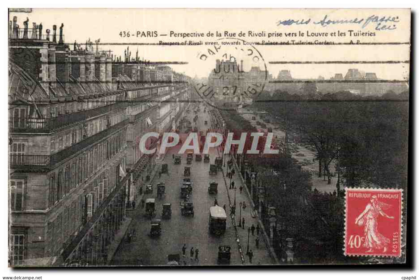 Paris - 1 - Panorama de la Rue de Rivoli - CPA