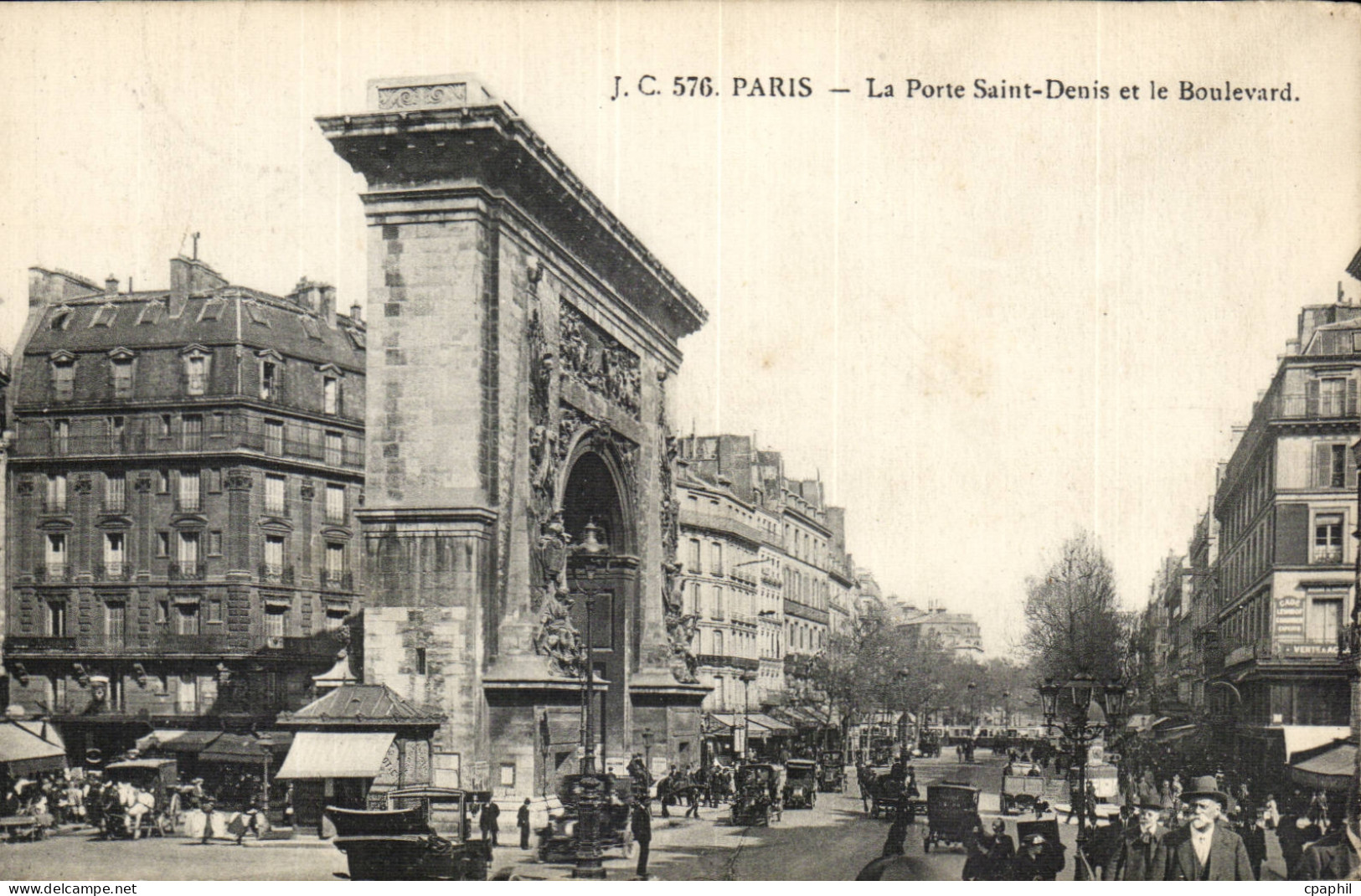 Paris - 10 - Porte Saint Denis et le Boulevard - CPA