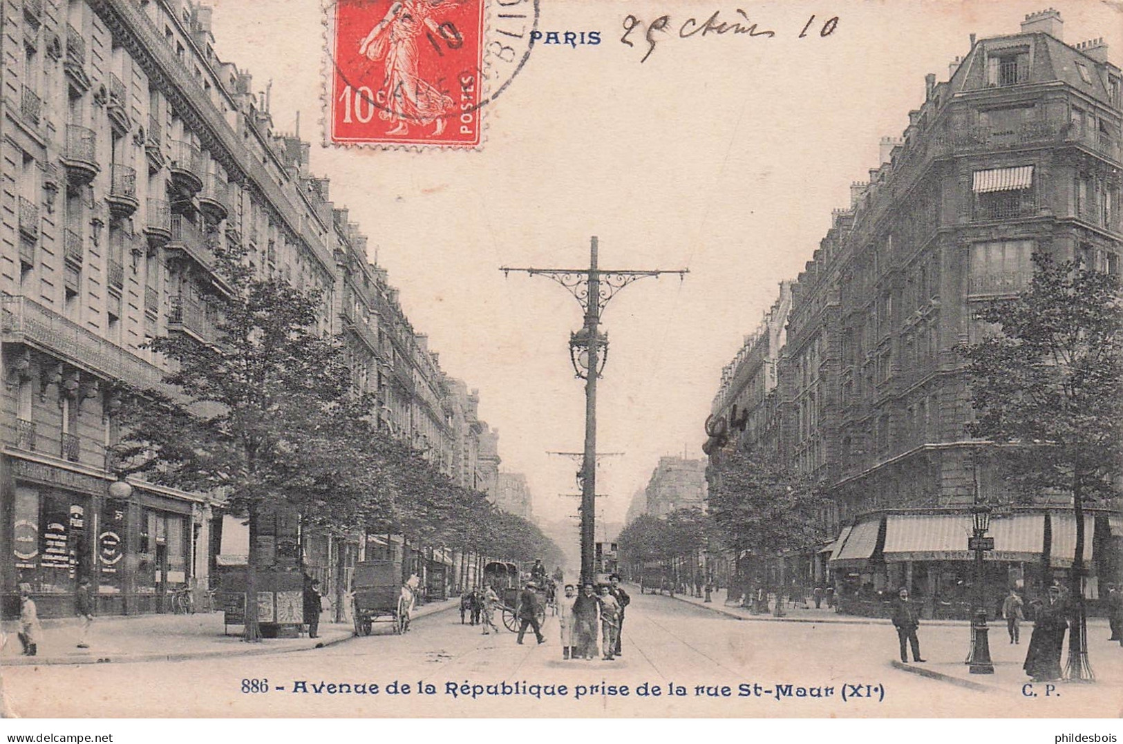 PARIS 11 arrondissement  avenue de la republique prise de la rue saint Maur