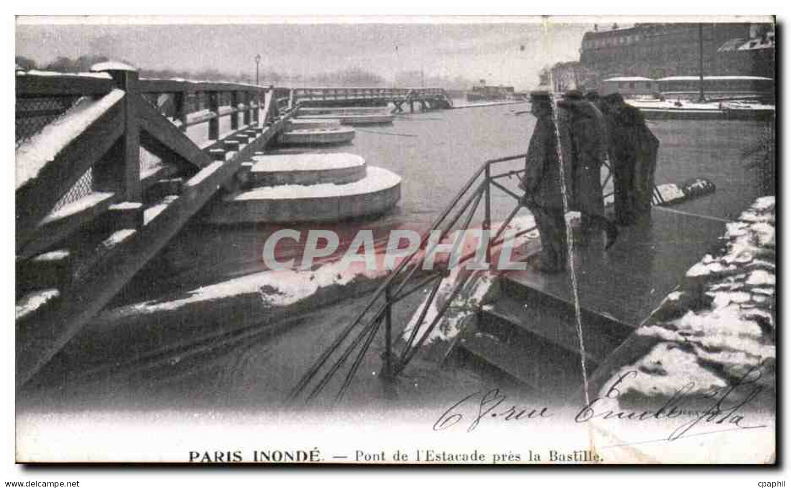 Paris 11 - Crue de la Seine - Paris Inonde - Pont de l'Escalade pres la Bastille - CPA