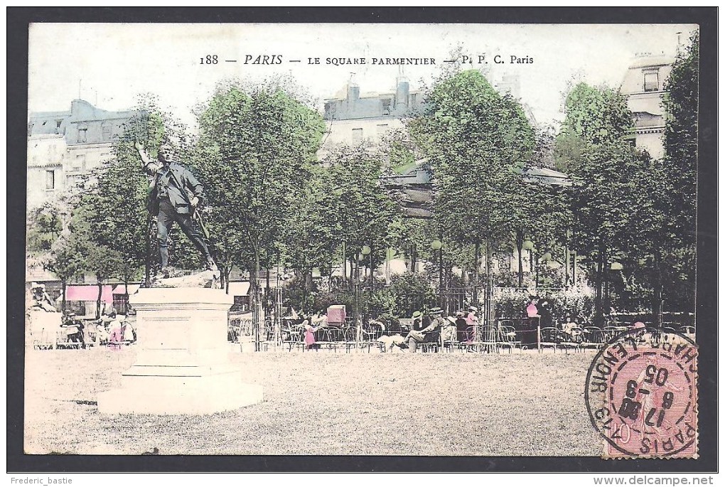 PARIS - 11 eme - Le Square Parmentier ( colorisée )