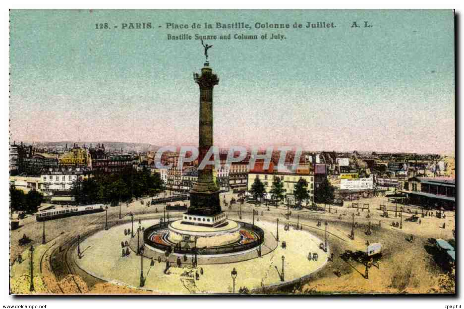 Paris - 11 - La Place Bastille - Colonne de Juillet - CPA