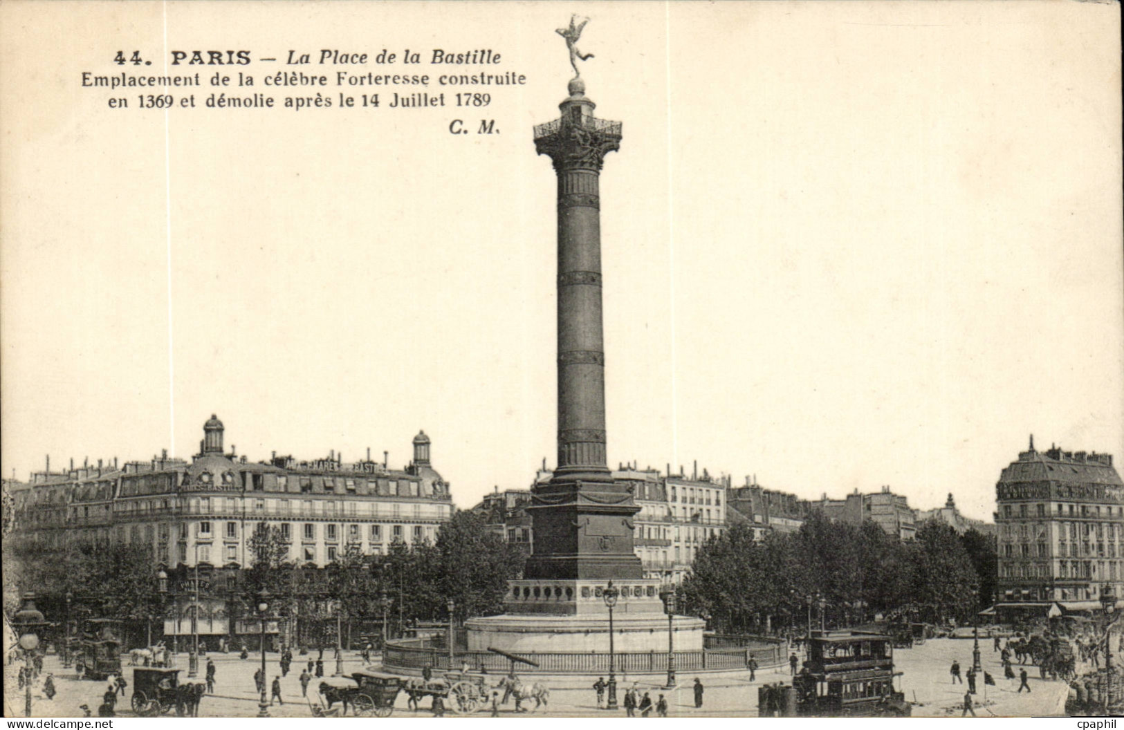 Paris - 11 - La Place de la Bastille CPA
