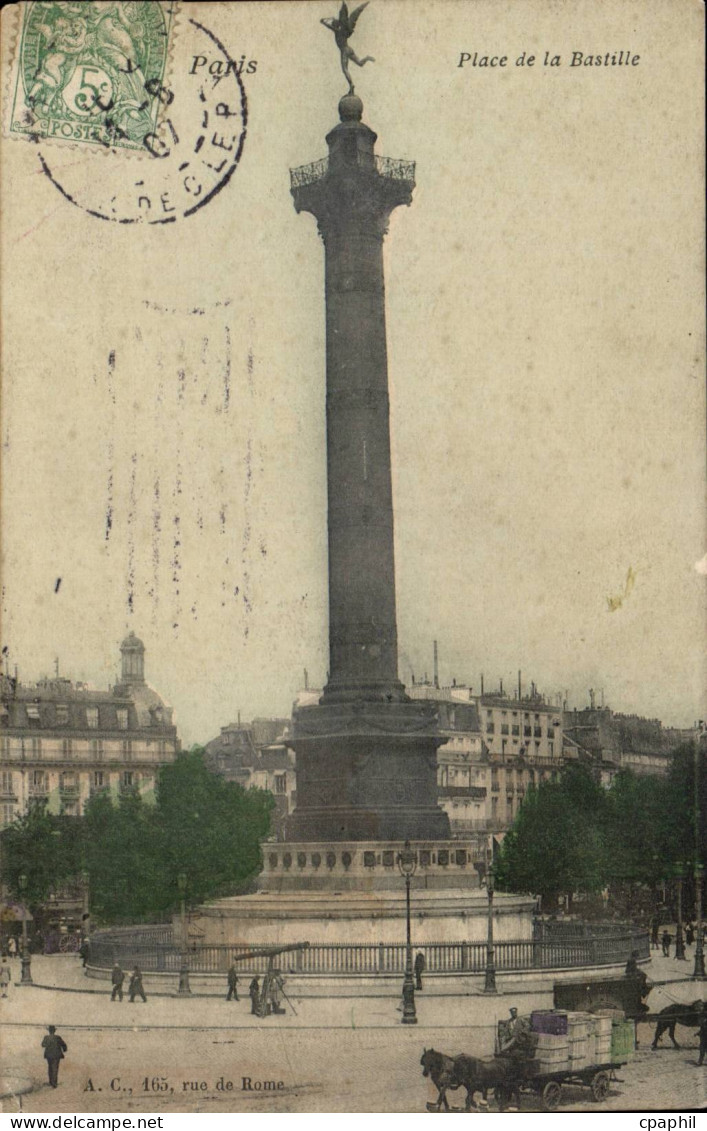 Paris - 11 - Place de la Bastille - CPA