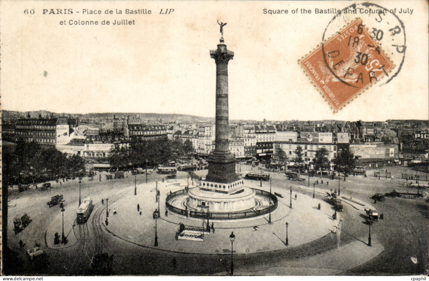 Paris -11 - Place de la Bastille et Colonne de Juillet - CPA