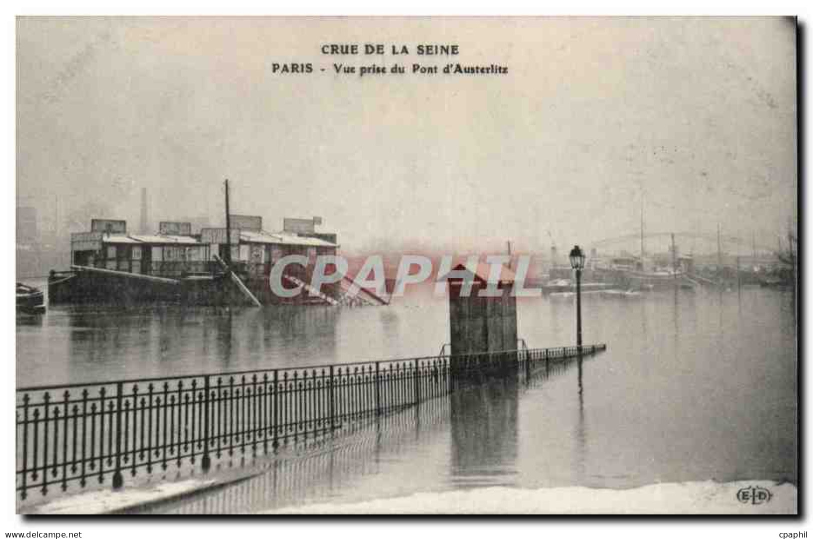 Paris - 12 - Inondations de Paris 1910 - Pont d'Austerlitz - CPA