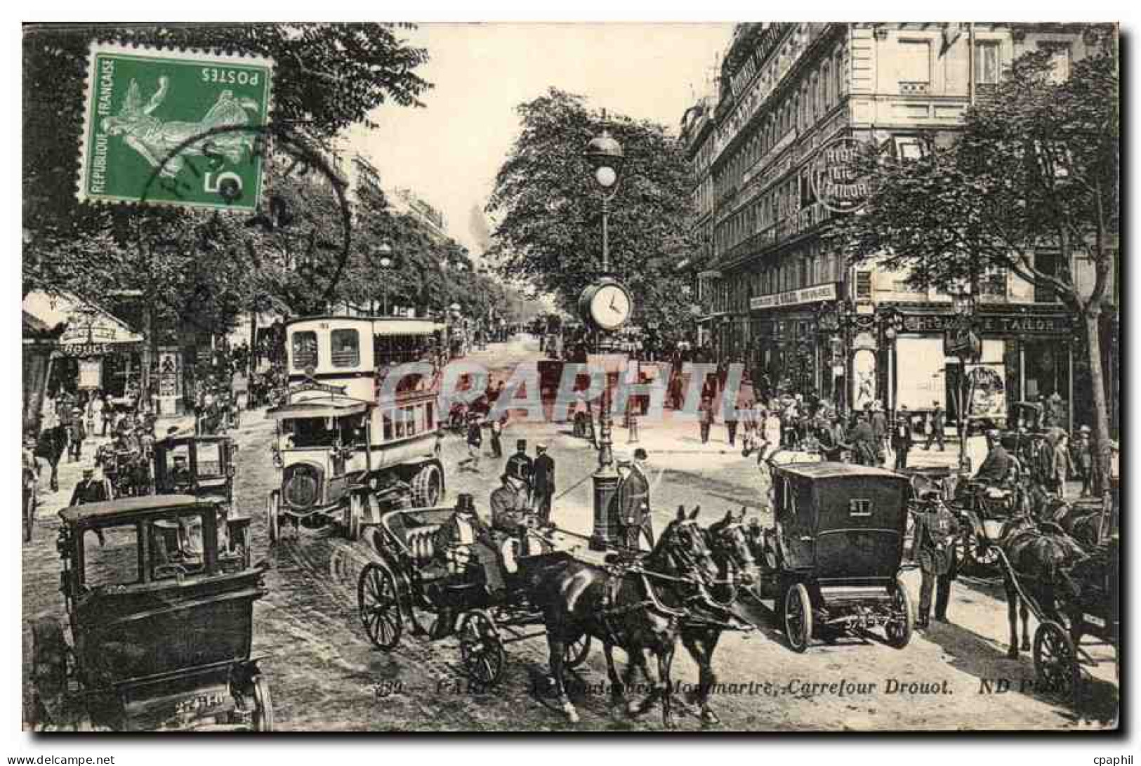 Paris 14 - Montmartre - Carrefour Drouot - Cheval - CPA