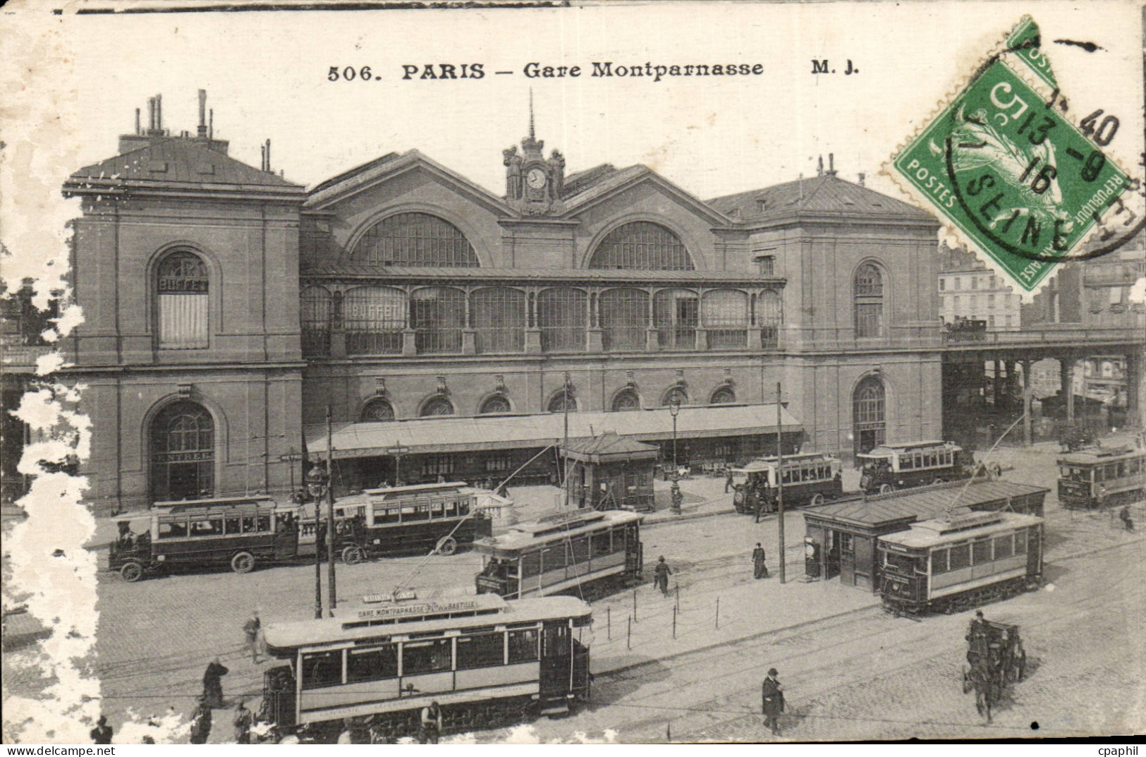 Paris - 15 - Gare Montparnasse - autobus CPA