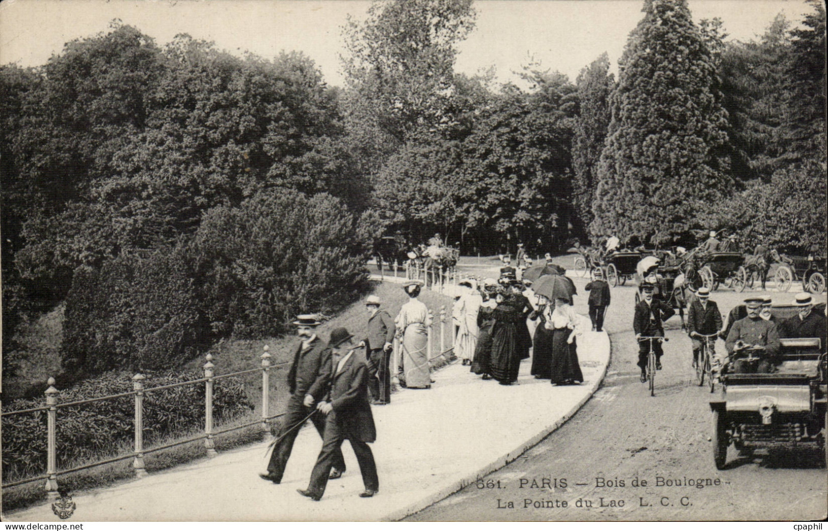 Paris - 16 - Bois de Boulogne - automobile - velo - CPA