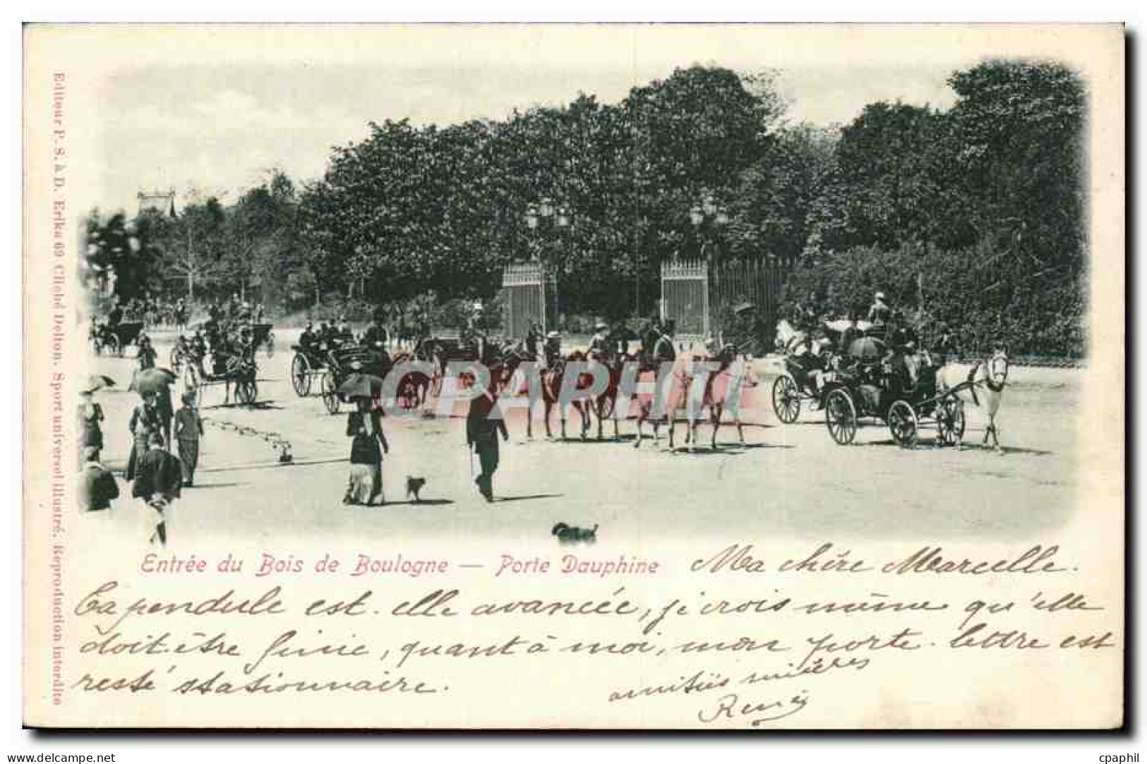 Paris - 16 - Bois de Boulogne - Porte Dauphine - chien - dog CPA