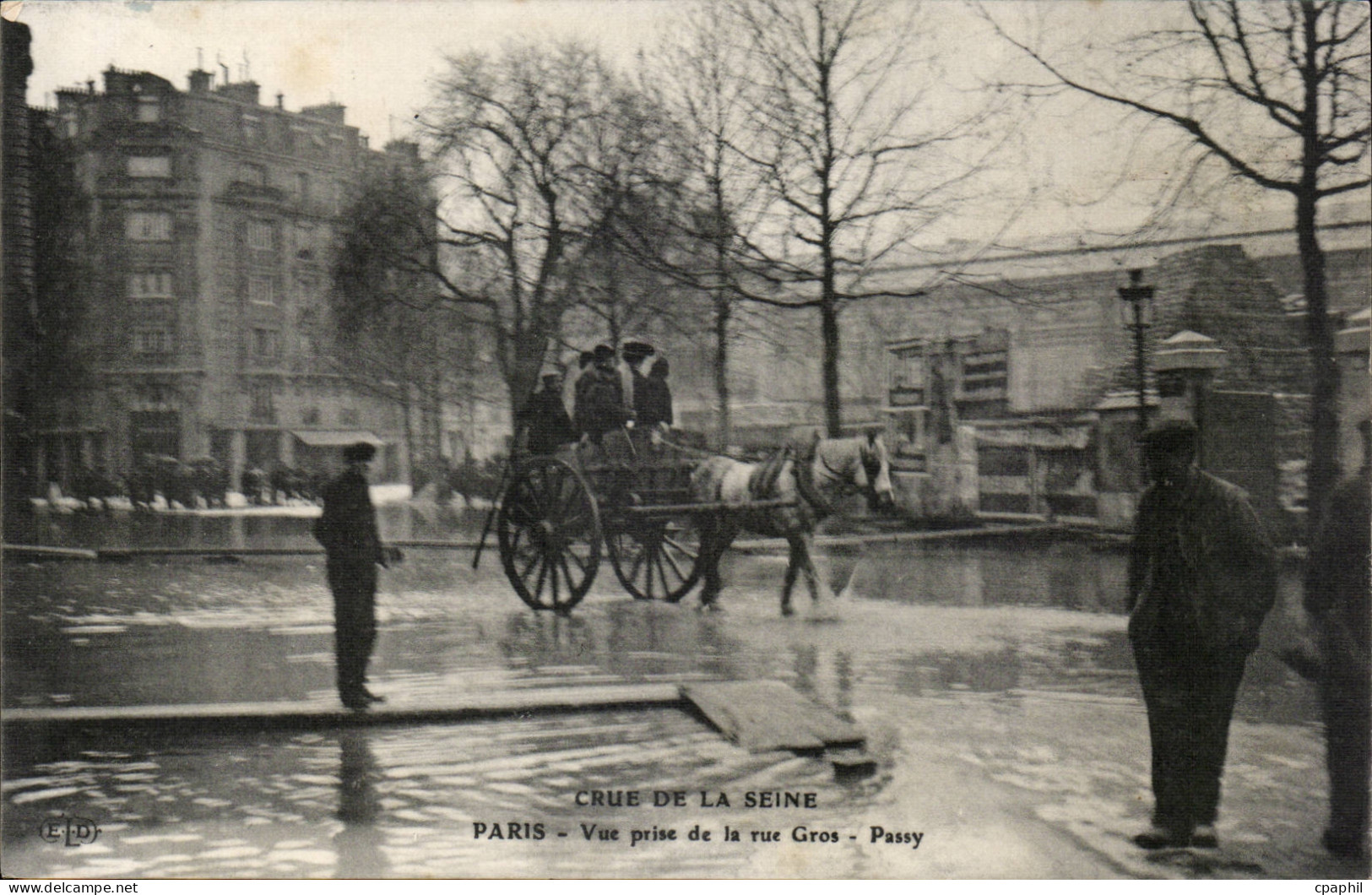 Paris - 16 - Inondations de Paris 1910 - Rue Gros - CPA