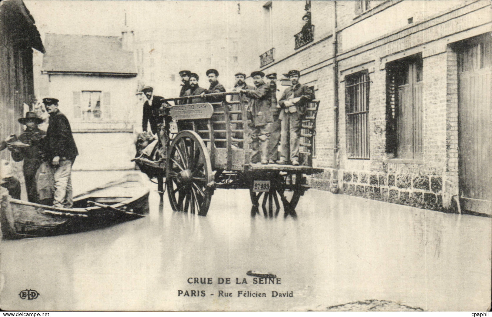Paris - 16 - La Grande Crue de la Seine Janvier 1910 - Rue Felicien David - CPA