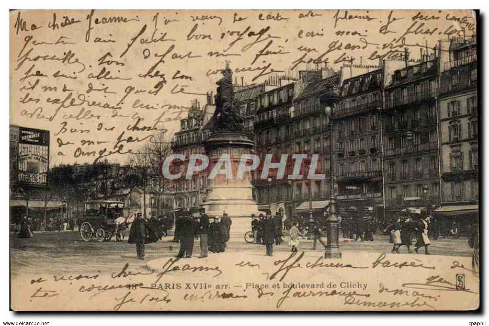 Paris 17 - La Place et Boulevard de Clichy - CPA
