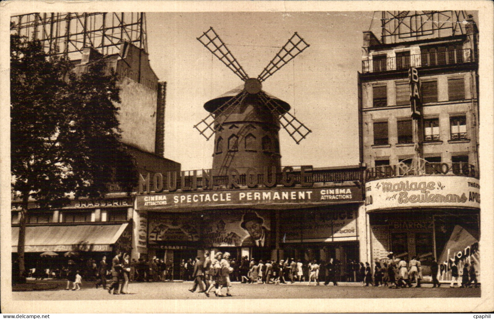 Paris - 18 - Le Moulion Rouge red mill - CPA