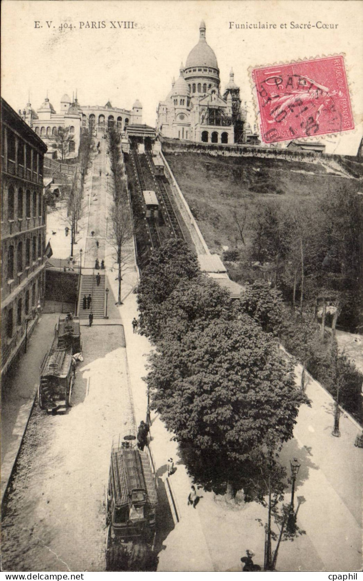 Paris 18 - Le Sacre Coeur - CPA (caleches a chevaux autobus)