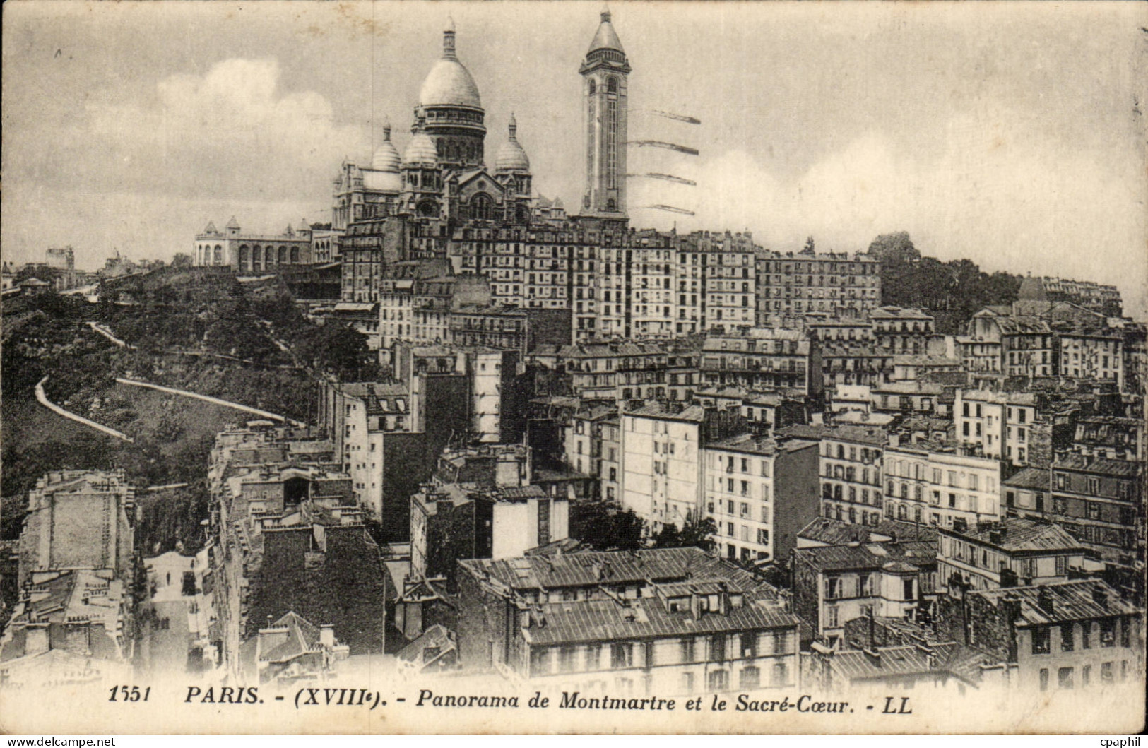Paris - 18 - Panorama de Montmartre et Le Sacre Coeur - CPA