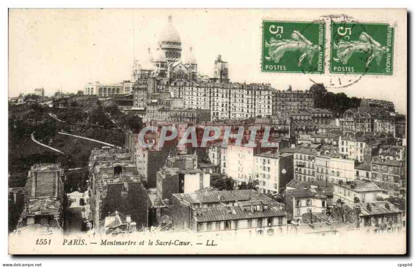 Paris - 18 - Panorama de Montmartre et Le Sacre Coeur - CPA
