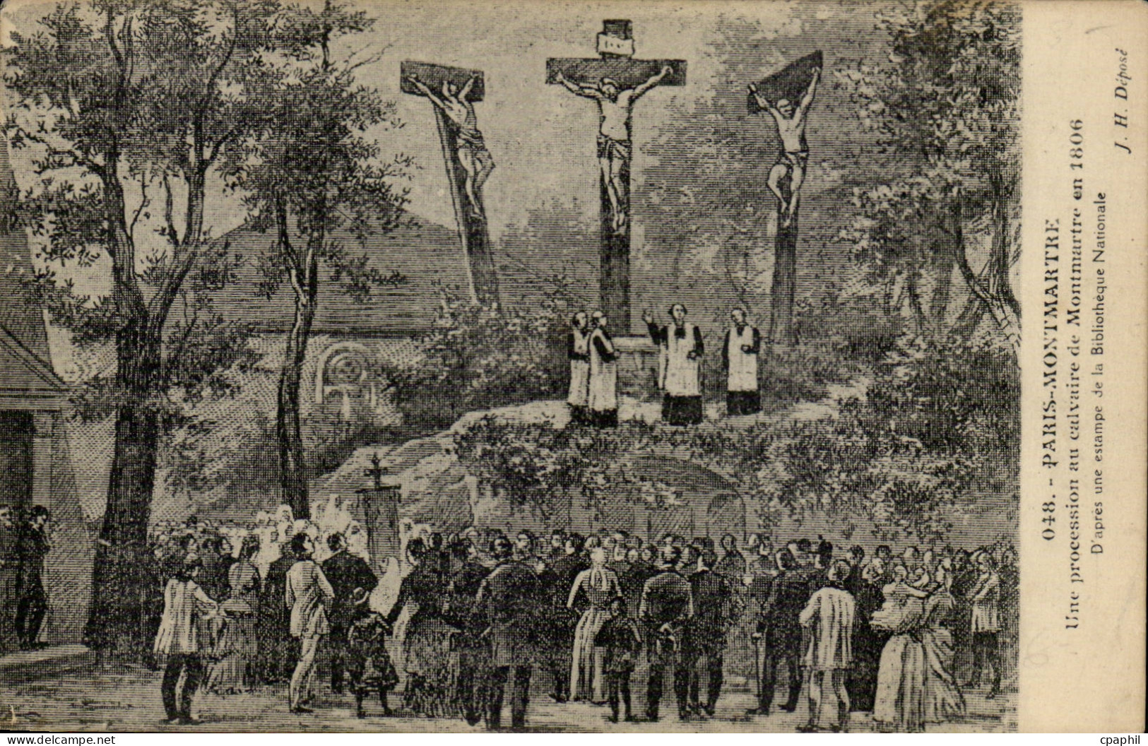 Paris - 18 - Une Procession au Calvaire de Montmartre en 1806 - CPA